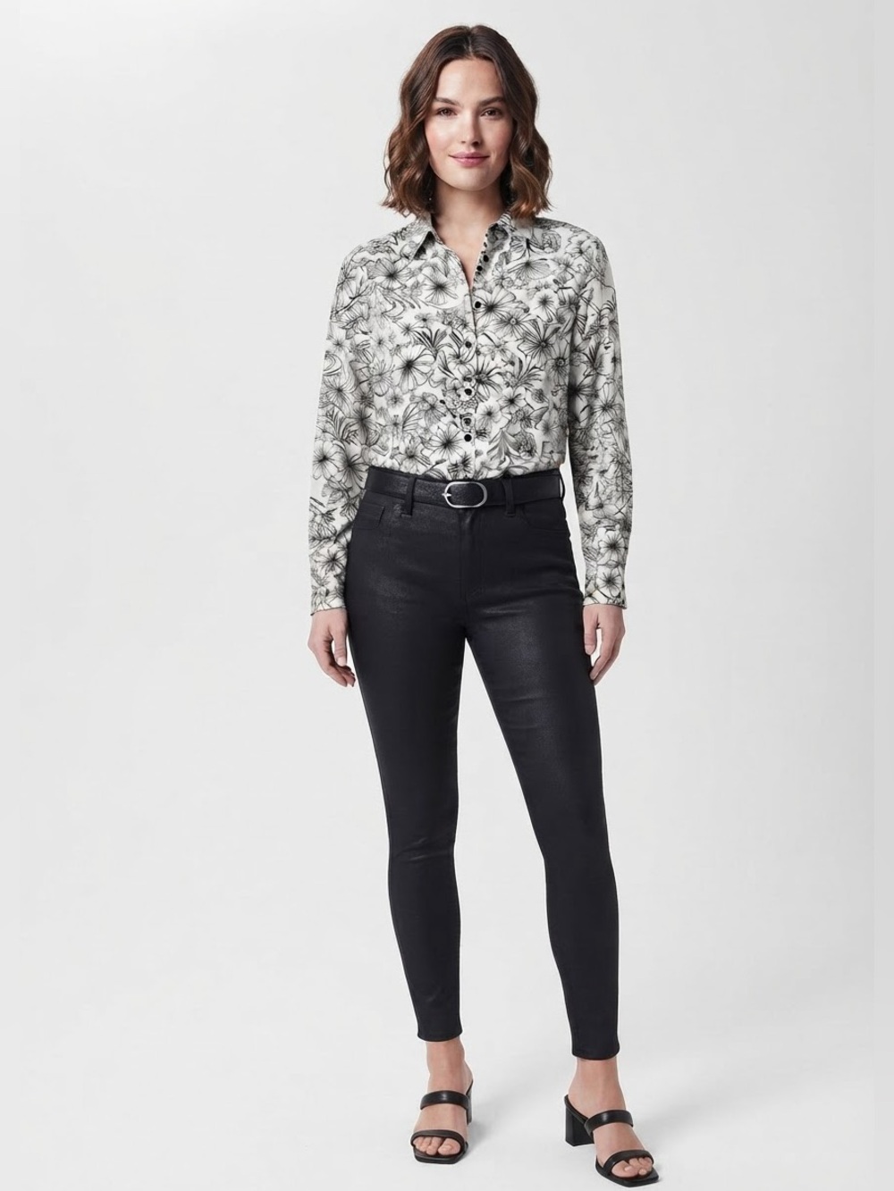 PAIGE Hoxton Coated Skinny Jeans